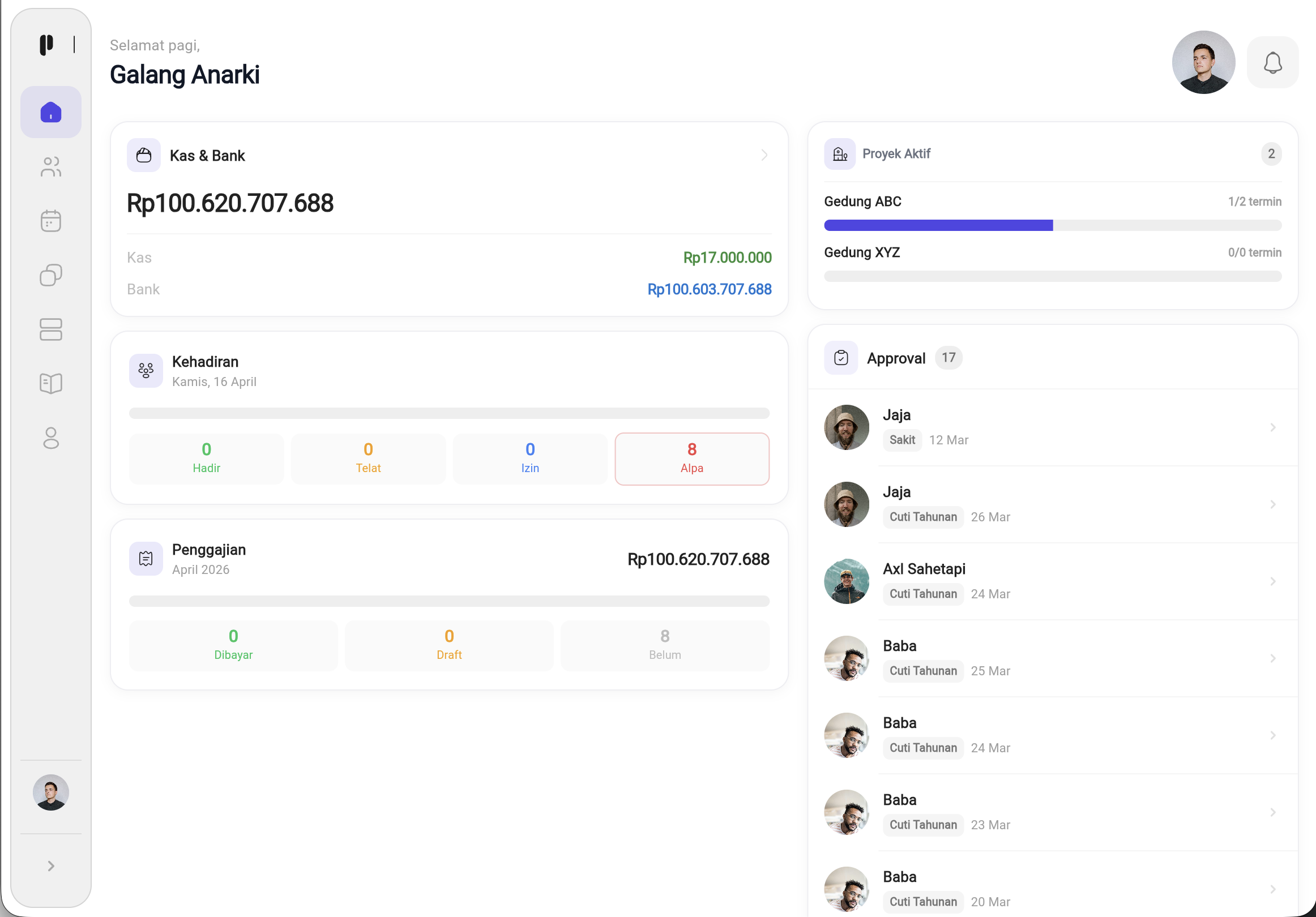 Proximo App Dashboard